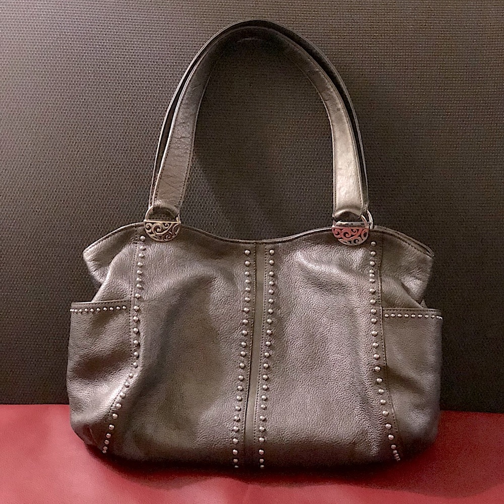 Brighton Andie Bronze Leather Pretty Tough Collection Studded Shoulder Bag